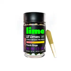 Diamond & Hash Infused Lil’ Limes (.6g x 5 Mini Pre Rolls) | Peach Ringz