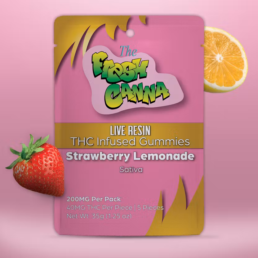 Strawberry Lemonade Live Resin Gummies | 200mg 5pk-Fresh Canna